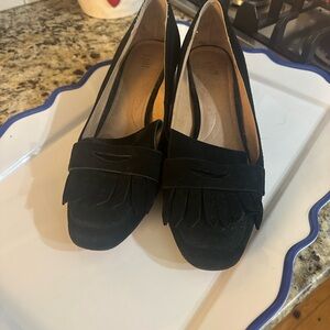 J Jill loafer Suede Black heels with tassels
